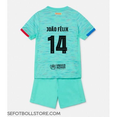 Barcelona Joao Felix #14 Replika babykläder Tredjeställ Barn 2023-24 Kortärmad (+ korta byxor)